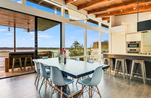Buffalo Gap Casa | Modern Midcentury Lakefront with pool, hot tub, & private boat dock/Boat rentals