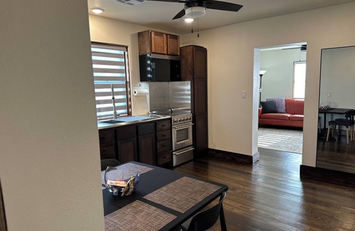 Muldrow Cabaña | Modern stone cottage just one minute from I-40 exit 321 in Muldrow, Oklahoma.