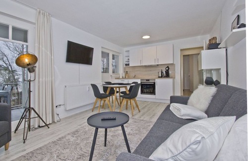 Lietzow Apartamento | Modern vacation apartment with fireplace, balcony - Ferienresidenz Zwei Bodden FeWo111 -
