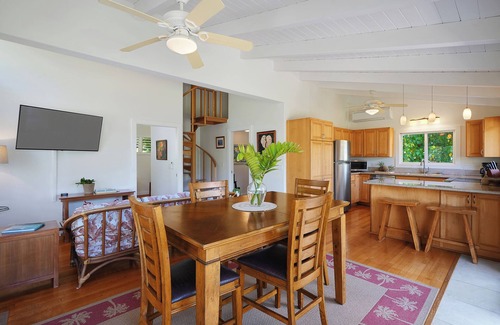 Kilauea Casa | Moloaa Bay Villa & Cottage, beachfront on secluded white sand beach