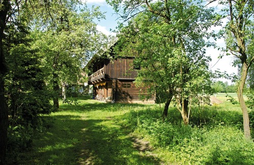 Burg-Dorf Apartamento | Morgensonne-Backhaus, bedroom, living room/kitchenette, shower/WC - Penkehof Spreewald