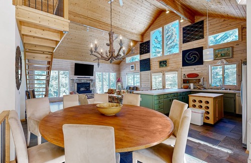 Angel Fire Casa | Mountain cabin with WiFi, expansive deck, fireplace, & forest views