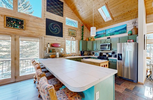 Angel Fire Casa | Mountain cabin with WiFi, expansive deck, fireplace, & forest views