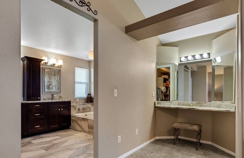 Aurora Casa | Mountain-View Home with Private Hot Tub, Dog-Friendly Yard, Office, Fireplace