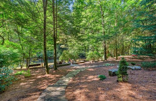 Ellijay Casa | Mountaintown Creek Lodge - Creek Front Fish Cabin - Creekside Relaxation With Fishing, Firepit, Hot Tub, Free-Standing Gas Heate