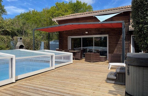 Grayan-Et-L'Hopital Villa | Cerca de Soulac, piscina privada climatizada cubierta, jacuzzi, sauna, gimnasio
