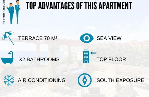 Les Baumettes Apartamento | Nestor&Jeeves - SEA VIEW TERRACE PENTHOUSE - Exceptional terrace - Top floor