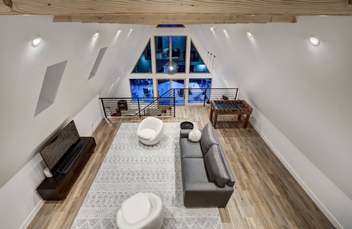 Blue River Cabina | NEW Breckhaus A-Frame: Unique Luxe Design, Hot Tub, WOW Views, TWO Primary Suites