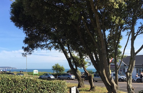 Barton-on-Sea Apartamento | New Forest Barton-on-Sea acantilado, planta baja, apartamento con jardín. 'Bayside'.