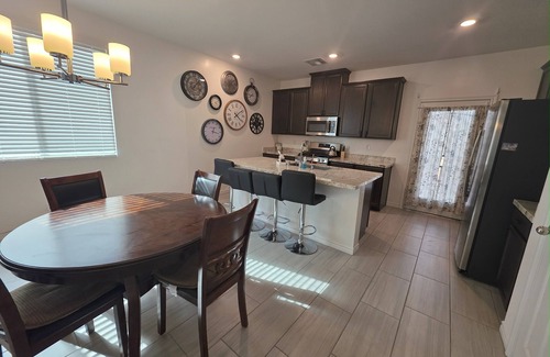 North Las Vegas Casa | New Gated Luxury: Modern gated 2 bed 2 bath home with soaking Tub, Patio, BBQ.