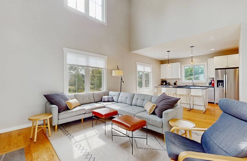 Sawyer Casa | Newly-built home on a grassy lot with washer/dryer & screened deck