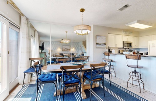 American Beach Casa | Newly Decorated, Oceanfront Townhouse with Patio, WiFi, W/D & Shared Pool