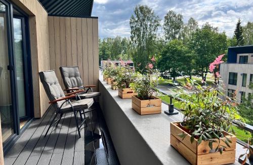 Engure Apartamento | Nice apartment with a balcony by the sea.