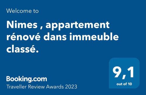Nimes City Centre Apartamento | Nimes , appartement rénové dans immeuble classé.