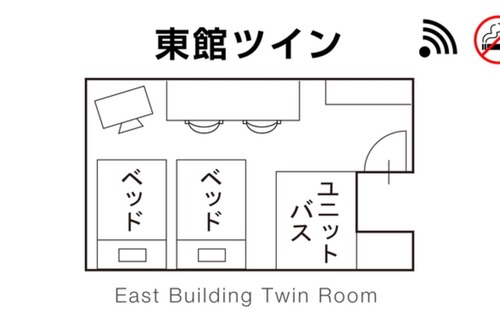 Matsuyama Casa | Nonsmoking East Building Twin Unit bathroom / Matsuyama Ehime