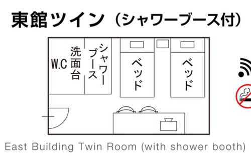 Matsuyama Casa | Nonsmoking East Building Twin Shower booth / Matsuyama Ehime