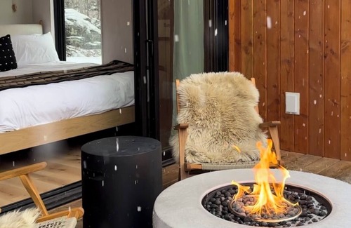 South Pond Shores Cabina | Nordic House - Glamping Cabin w Hot Tub, Sauna, Cold Plunge + Waterfront w Dock