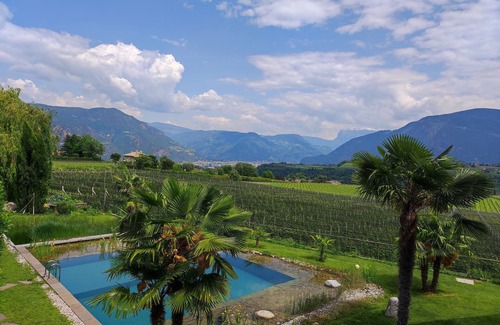Berg/Monte Apartamento | Oberberghof - vacation apartment in Eppan Berg with terrace, garden and organic swimming pond