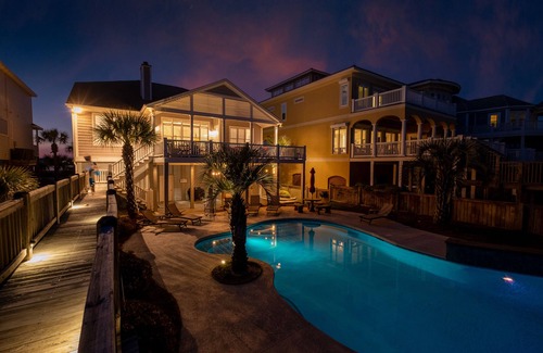 Sunset Beach Casa | Ocean Isle Beach-Oceanfront & sound side home on gated West End --sleeps 20