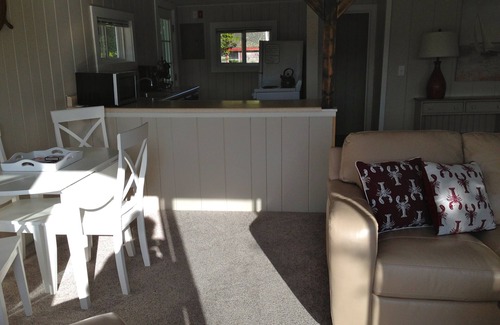 Harpswell Cabaña | Oceanfront cottage with dock and float on beautiful Quahog Bay