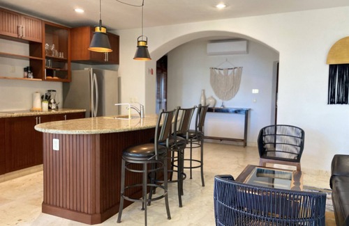 Majahual Apartamento | Oceanfront penthouse with private rooftop, pool and bbq area