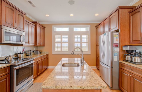 North Topsail Beach Casa | Oceanfront home with volleyball, game room, pool, beach access & washer/dryer