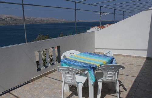 Metajna Apartamento | Apartamento de una habitación con terraza y vista al mar Metajna, Pag (A-6336-b)