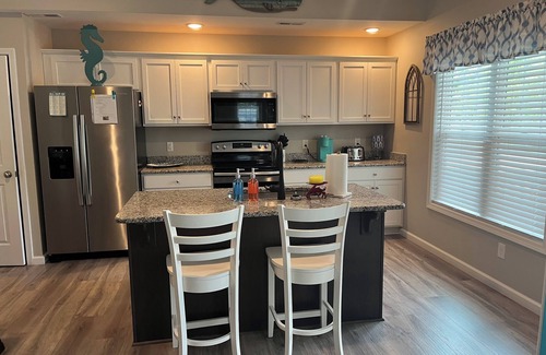 Ocean Isle Beach Casa | Only TWO MILES to the beach! Custom bungalow. Fenced-in yard!