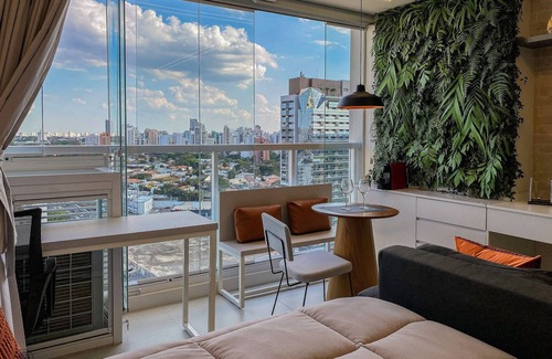 Vila Clementino Apartamento | Palazzo Ibirapuera 21st Floor – Wi-Fi, AC, and Metro 5 Minutes Away