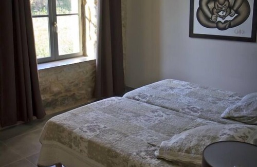 Laudun Cabaña | PAPILLON-Gîte-Superior-Vista al campo-Baño con ducha