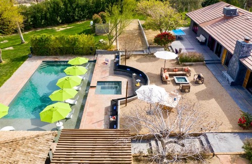 Palm Springs Casa | Paradiso by AvantStay Pool Lake Fire Pit Billiards Room Elegant Secluded Estate