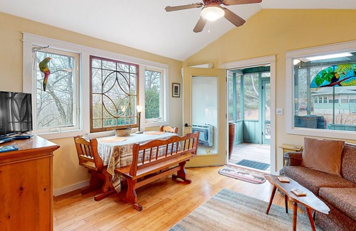 Sylvan Shores Cabaña | Peaceful wooded cottage with seasonal lake views, WiFi, private parking, & patio