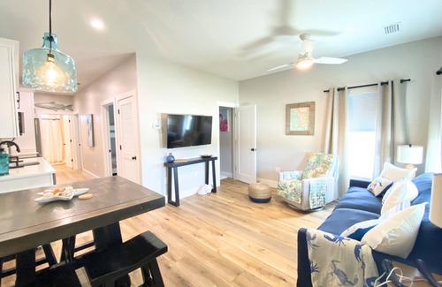 Port St. Joe Cabaña | "Pelican Cottage" is a pet friendly, 2 bed, 1 1/2 bath unit accepting 5 guests. Pool Coming 2025!