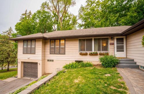 Highland Casa | Pet-Friendly St Paul Home Fireplace and Office Area