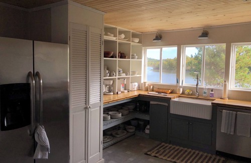 Calais Casa | Pet Friendly Waterfront Farmhouse- PVT OFC, Views, Kayaks, Game Room & Playset