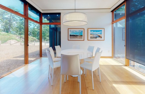 Tisbury Casa | Polished architectural gem w/ private pool, covered patio & vaulted ceilings