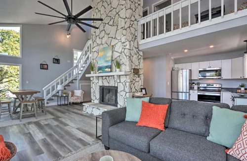 Lake Ozark Casa | Private Boat Dock and Deck Lakefront Home!