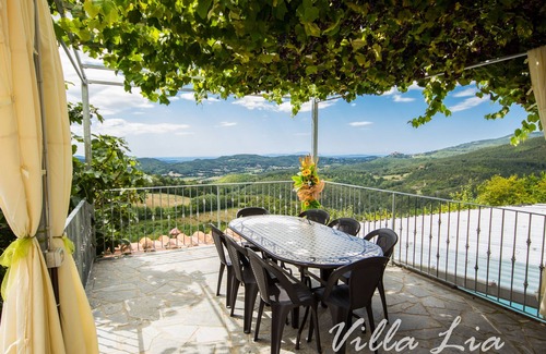 Boccheggiano Casa | Exclusiva casa con piscina climatizada manta vista panorámica al mar