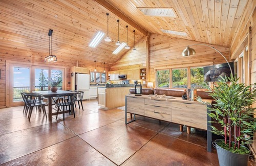 Port Angeles Cabina | Private, ocean view cabin close to ONP; hot tub/game-room