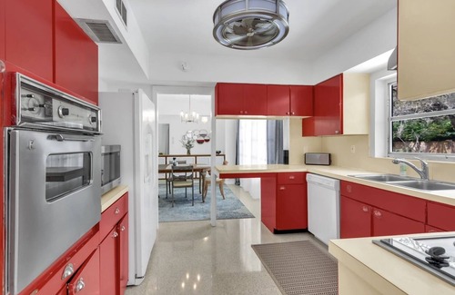 Central Beach Casa | Private, quiet Midcentury Pool Home in Central Beach, four blocks to sand