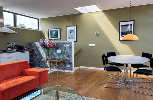 Stadionbuurt Alquiler De Eote | Villa privada sobre el agua, cerca del centro de Ámsterdam, terraza en la azotea