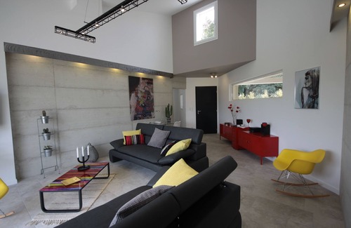 Grignan Villa | Provenza-contemporánea villa climatizada 6pers-bungalow-view-quiet-private pool