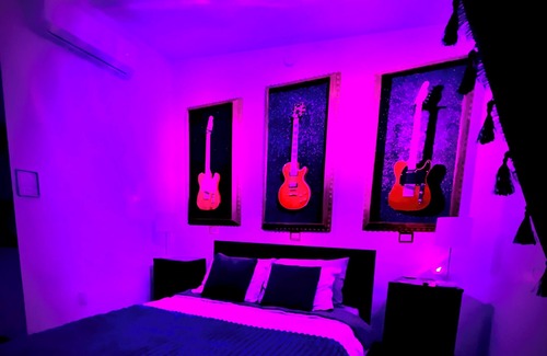 Bearss Plaza Hotel | Purple Rain Hotel Room with Pool and Hot Tub