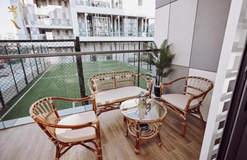 Al Raha Beach Apartamento | Raha Luxe - Elegant 3BR with Beach Access, Near Al Raha Beach
