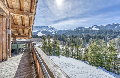 Megeve Chalet De Esquí | Hermosa casa de campo con magníficas vistas de las montañas
