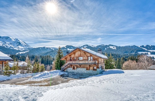 Megeve Chalet De Esquí | Hermosa casa de campo con magníficas vistas de las montañas