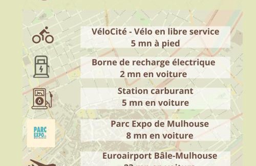 Mulhouse Apartamento | RB-0G - Appartement F3 au RDC tout équipé pour 1 à 5 pers