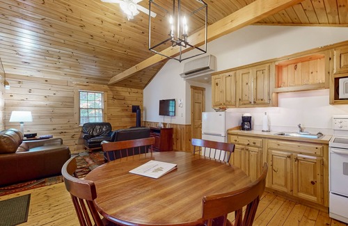 Northport Cabina | Relaxing two bedroom cabin escape w/fireplace, kitchen & wooded views