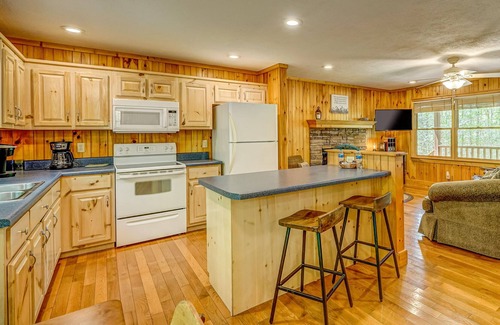 Hiawassee Cabina | Remote dog-friendly cabin w/ private hot tub, mountain views, and gas fireplace