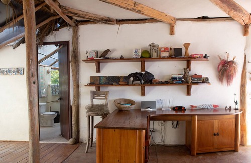 Mayto Cabaña | Palapa remota y romántica en la jungla con vista al océano con 3 camas, cocina + baño